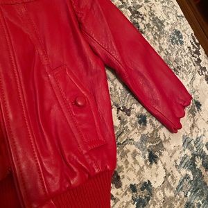 Red leather jacket